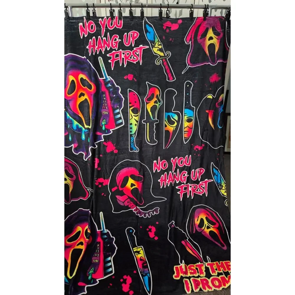 Ghostface Scream Blanket 60x80 No You Hang Up First Horror Halloween NWOT